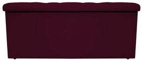 Recamier Baú Estofada Mel 90 cm Solteiro Com Capitonê  Suede Bordô - ADJ Decor