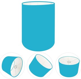 Cúpula Abajur Cilíndrica Cp-7006 Ø18x25cm Azul Turquesa