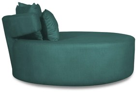 Sofá Chaise Eva Redondo 02 Lugares Suede Azul Tiffany