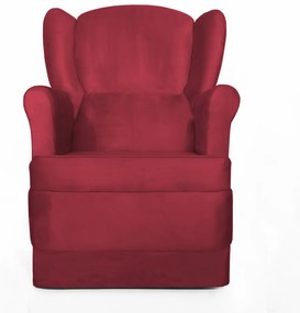Poltrona Ana de Amamentação com Balanço Suede Vermelho