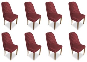 kit com 8 Cadeiras de Jantar Dublin Suede Vermelho