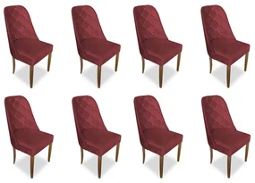 kit com 8 Cadeiras de Jantar Dublin Suede Vermelho