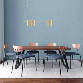 Pendente Retângular 100X5,5X20,8Cm Tubo Transpasse Assimétrico Alumíni... (CHAMPANHE)