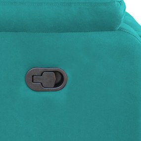 Poltrona Decorativa Magnum Reclinável Manual Suede Azul Tiffany