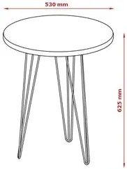 Mesa de Apoio Redonda Base Aço Evolution Off White - Patrimar