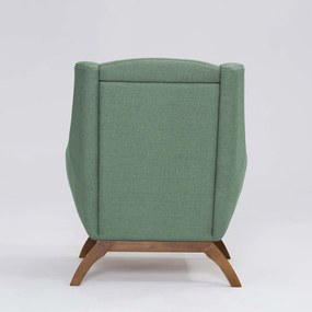 Poltrona Decorativa Mildred D07 Pés Madeira Linho Mescla Verde - D'Rossi