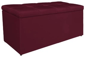 Calçadeira Estofada Manchester 90 cm Solteiro Suede Bordô - ADJ Decor