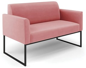 Sofá Namoradeira Base Industrial Preto Marisa Suede D03 - D'Rossi - Rose