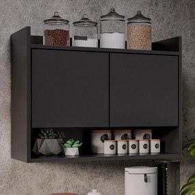 Armário Aéreo com 2 Portas Chico Preto G96 - Gran Belo