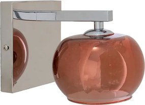 Arandela Vidro Cobre E Cristal Transparente Medusa