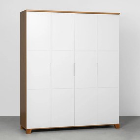 Guarda-Roupa Luna Max 4 Portas - Branco e Savana