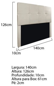 Cabeceira Casal Marseille P02 140 cm Corano - ADJ Decor