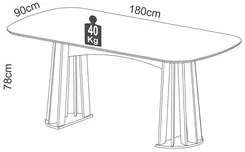 Mesa De Jantar Retangular Lanna Com 6 Cadeiras Luci D01 Freijó/Preto/L