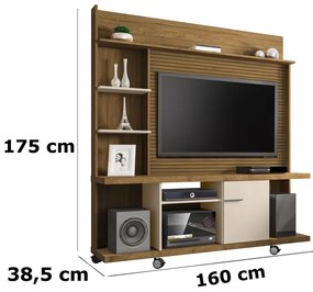 Home Theater Taurus Ripado Cinamomo Com Off White – Bechara Móveis