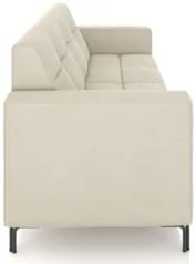 Sofá 2 Lugares 160cm Pés Metálicos Sallin Veludo Bege Z08   - Mpozenat