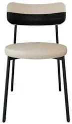Cadeira de Jantar Estofada Kit 8 Nyka M25 Linho Areia/Preto - Mpozenat