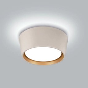 Plafon De Sobrepor Redondo Onix Ø65X14Cm 8Xe27 Aro Recuado / Metal E A... (DR-M Dourado Metálico)