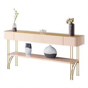 Aparador Decorativo Vivant MDP/MDF Pés de Aço Off White/Champagne G26 - HB Móveis