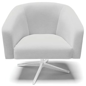Poltrona Decorativa Giratória Cromada Stella Linho D03 - D'Rossi - A05 Cinza