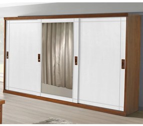 Guarda Roupas Style Flex Prime 3 Portas De Correr Com Espelho Domus Móveis