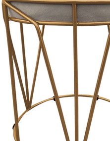 Puff Multiuso com Mesa Babu 2 em 1 Suede Bege Base Dourado - D'Rossi