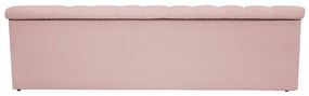 Recamier Baú Estofada Mel 140 cm Casal Com Capitonê  Suede Rosê - ADJ Decor