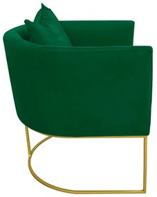 Poltrona Paola Suede Base Metálica Dourado D03 - D'Rossi Bege - Verde