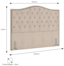 Cabeceira Cama Box Casal King 195cm Siena Z37 Linho Cru - Mpozenato