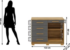 Cômoda Quarto 122cm com 2 Portas Sapateira Vitória V01 - D'Rossi - Nature e Alasca
