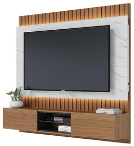 Home Painel Suspenso 180cm Ripado Lazio Led Noce/Calacata G73 - Gran Belo