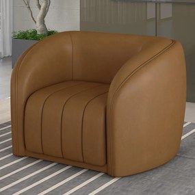 Poltrona Decorativa Sala de Estar Adam PU Caramelo G45 - Gran Belo