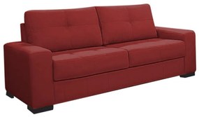 Sofá 3 Lugares 200cm Turim Couro Vermelho G58 - Gran Belo