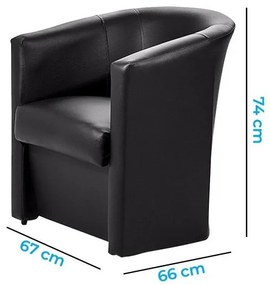 KIT 2 Poltronas Cadeira Ferradura Salão Beleza Espera Preto