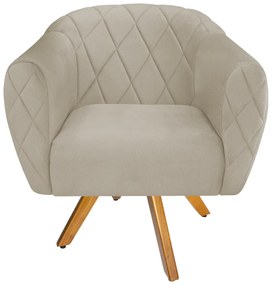 Kit 02 Poltronas Grazi Base Giratória de Madeira Suede - ADJ Decor