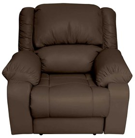 Poltrona do Papai Reclinável Manual Magnum PU Sintético Marrom Fosco G23 - Gran Belo