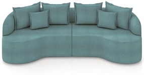 Sofá Living Decorativo Salinas 4 Lugares com Almofadas 270cm Modulado Bouclê Azul G33 - Gran Belo