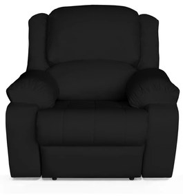 Poltrona Decorativa Magnum Reclinável Elétrica com Massagem Courino Preto