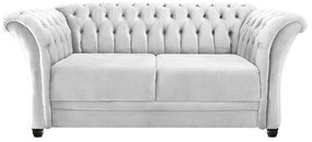 Namoradeira Chesterfield Sofia Suede Branco - ADJ Decor