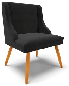 CADEIRA DE JANTAR LIZ SUEDE PES PALITO C - Preto