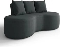 Sofá 2 Lugares 160cm Orgânico Viana B10 Bouclê Grafite - Mpozenato