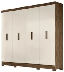Guarda Roupa Casal 8 Portas 4 Gavetas 236cm Ágata Z17 Castanho Wood/Of