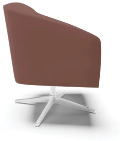 Poltrona Decorativa Giratória Cromada Kit 2 Stella Veludo Rosê D03 - D'Rossi