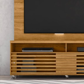 Estante de TV 65 Pol 182cm com Rodízio para Sala Nerion M20 - D'Rossi - Cumaru(fosco)
