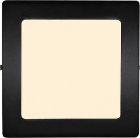 Plafon Led De Sobrepor Quadrado Preto 12W Moldura - LED BRANCO QUENTE (3000K)