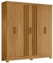 Guarda Roupa Casal 195cm Ripado Arlon Z17 Freijó - Mpozenato