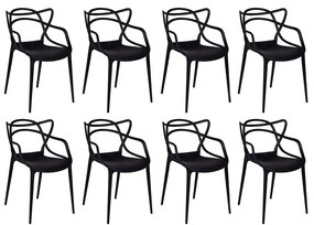 Conjunto com 8 Cadeiras Allegra Preto - Conjunto com 8 Cadeiras Allegra - Preto
