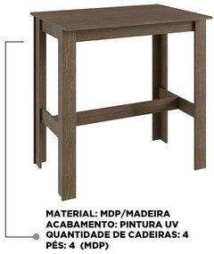 Mesa Bancada De Jantar Cozinha Multiuso Mdp - Ameixa Negra