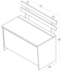 Caixa de Lenha com Encosto Branco - Completa Móveis