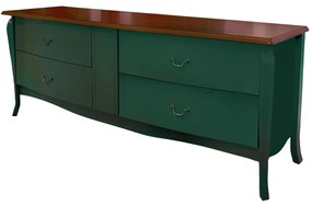 Aparador Duplo Bombê - Verde Oliva Tampo Freijó Provençal Kleiner
