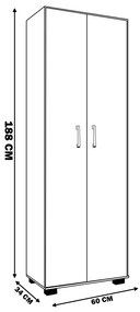 Estante de Livros para Escritório Home Office Portas Grandes Alf Branco Texturizado G47 - Gran Belo
